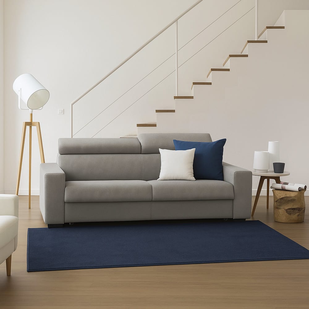 Divano fisso 3 posti grigio tortora 95x220 cm - Talamo Italia
