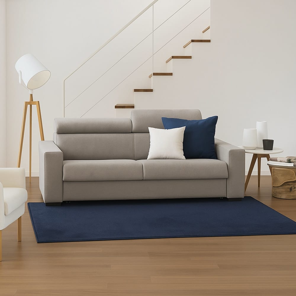 Divano fisso 3 posti grigio tortora 95x220 cm - Talamo Italia