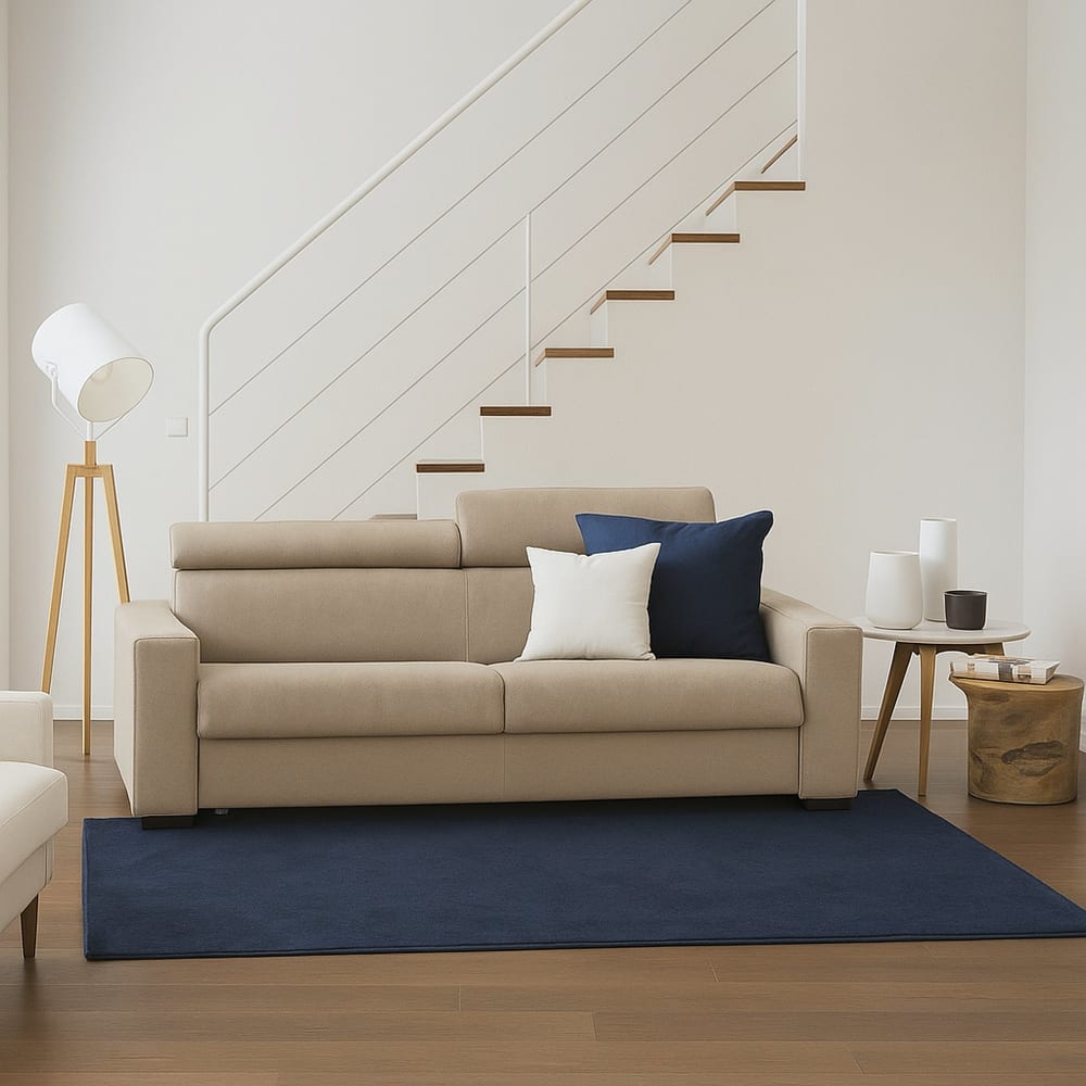Divano fisso 2 posti beige 95x160x85h cm - Dmora