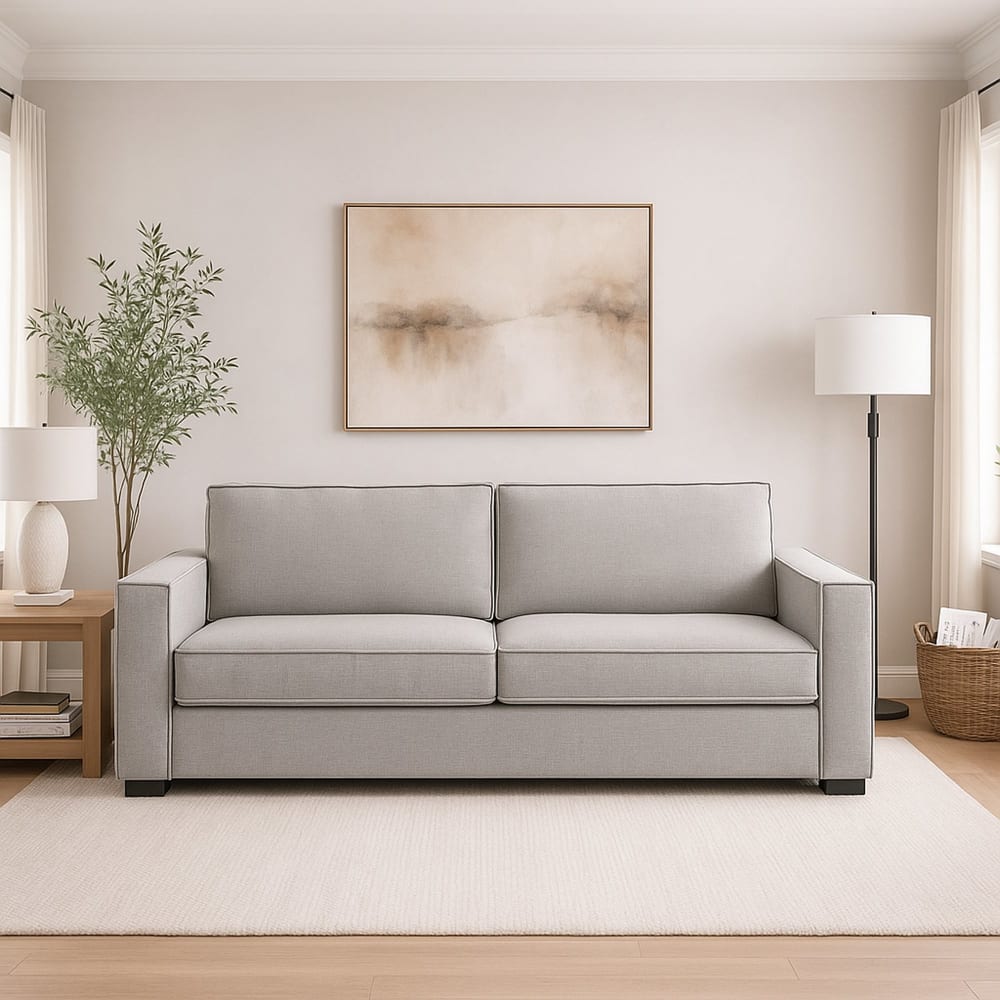 Divano fisso 2 posti grigio 95x180x90h cm - Talamo Italia