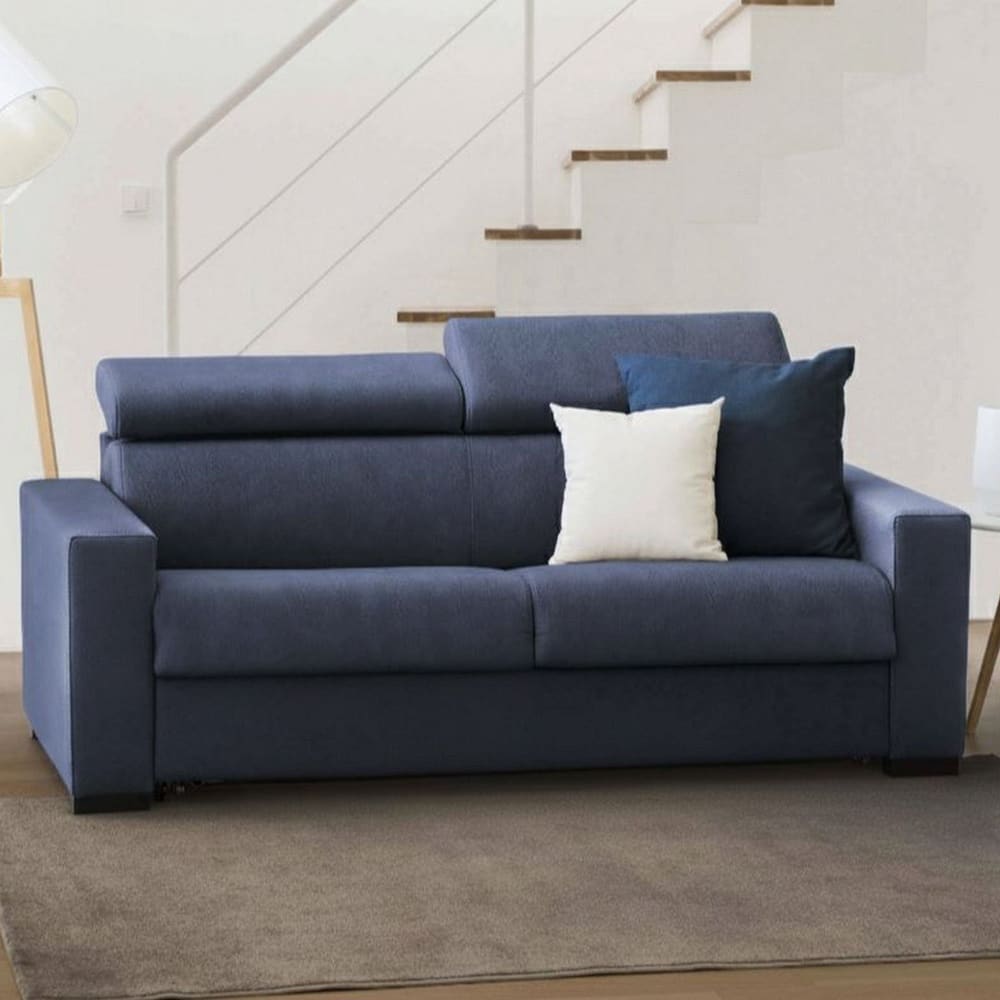 Divano fisso 2 posti blu 95x180x85h cm - Talamo Italia