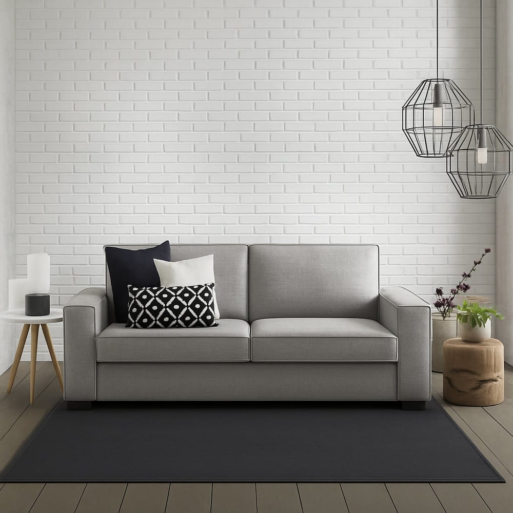 Divano fisso 2 posti grigio 95x180x90h cm - Talamo Italia