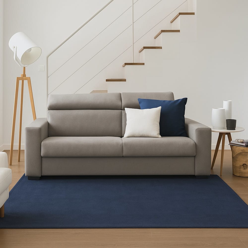 Divano fisso 2 posti grigio tortora 95x200x85h cm - Talamo Italia