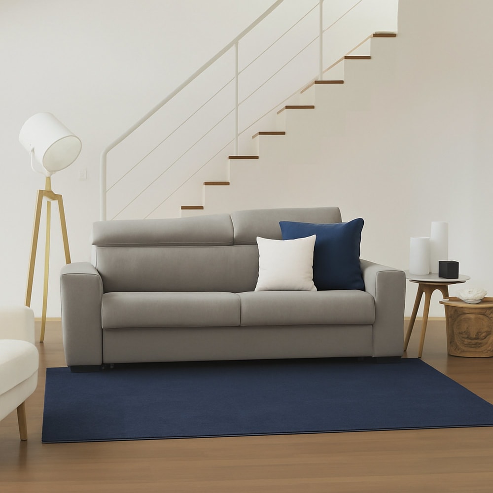 Divano fisso 2 posti grigio tortora 95x180x85h cm - Talamo Italia