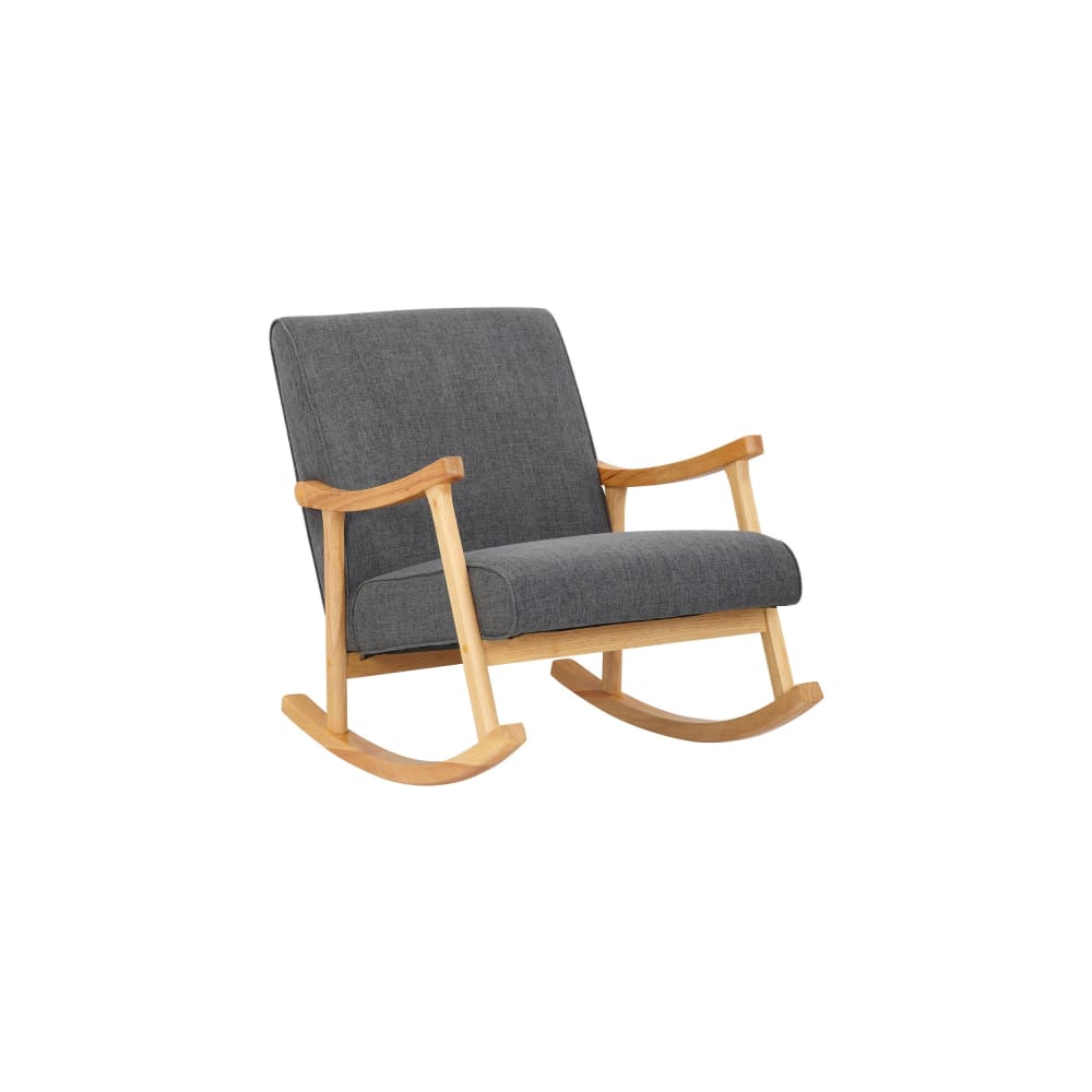 Chaise à bascule avec accoudoirs et assise en tissu Gris clair — Beyit