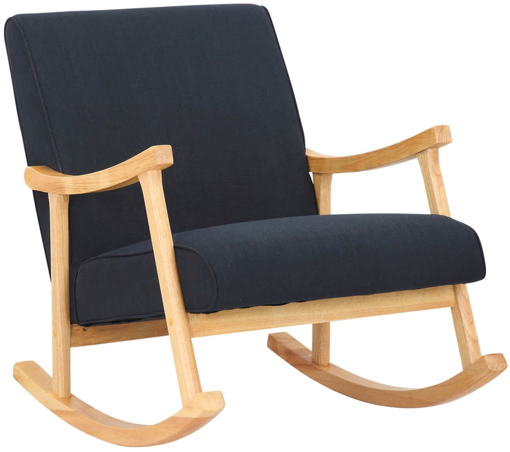 Chaise à bascule avec accoudoirs et assise en tissu Noir — Beyit