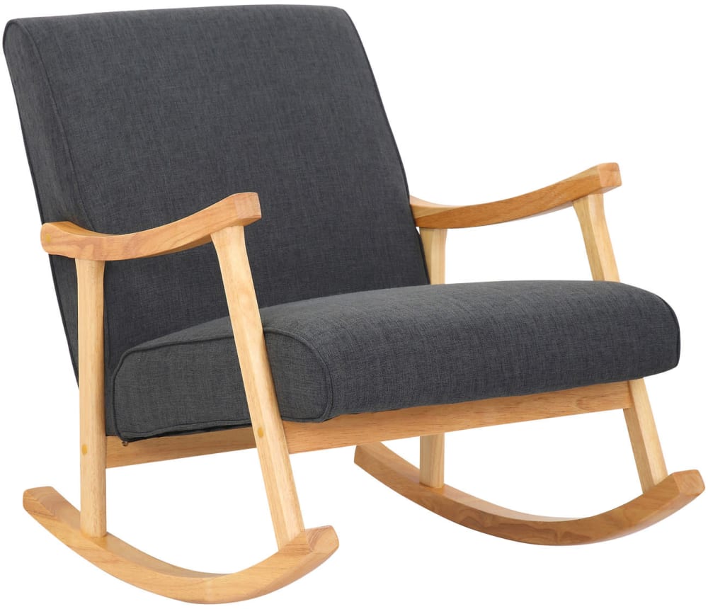Chaise à bascule avec accoudoirs et assise en tissu Gris foncé — Beyit