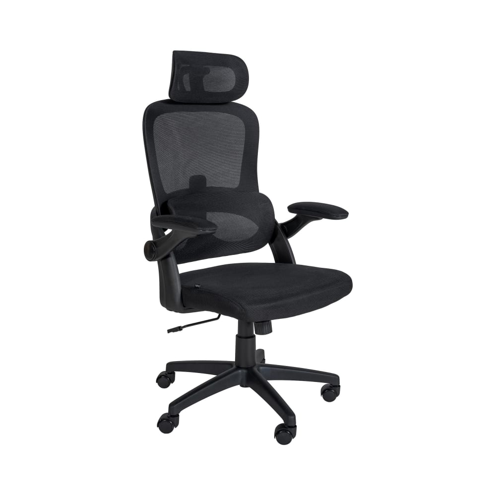 Fauteuil de bureau avec soutien lombaire en mikrofaser Noir