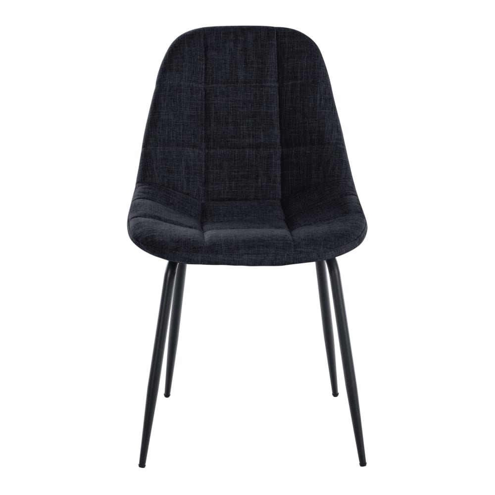 Silla con patas de metal y asiento en Tela Negro - Maisons du Monde