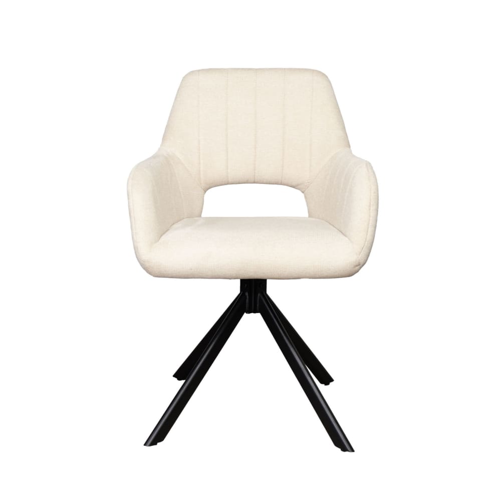 Giga Meubel Stuhl 2er Set drehbar aus Stoff, beige style modern - Pes - Polyester