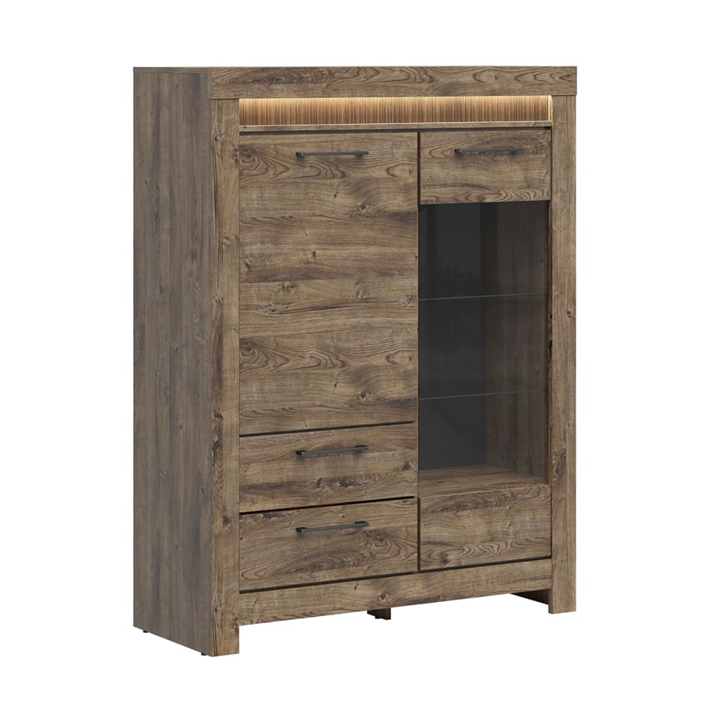 Petits meubles Geschirrschrank 2 Türen 2 Schubladen MDF Holz Beige Spanplatte