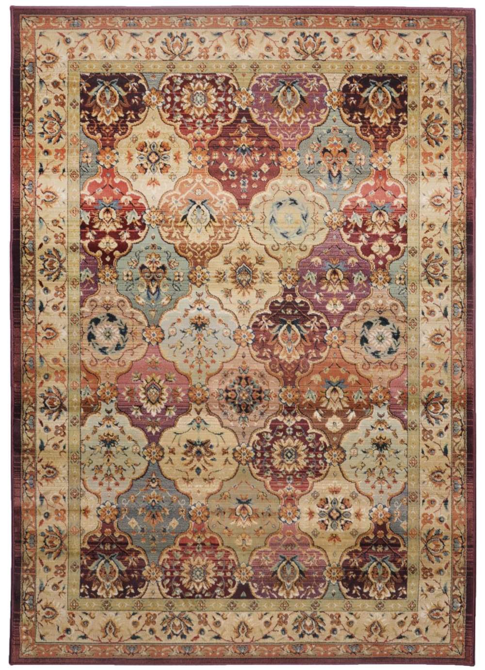 THEKO Klassischer orientalischer Maschinenteppich - Rot 40x60 cm style classic chic Rot Pvc - Polyvinlychlorid