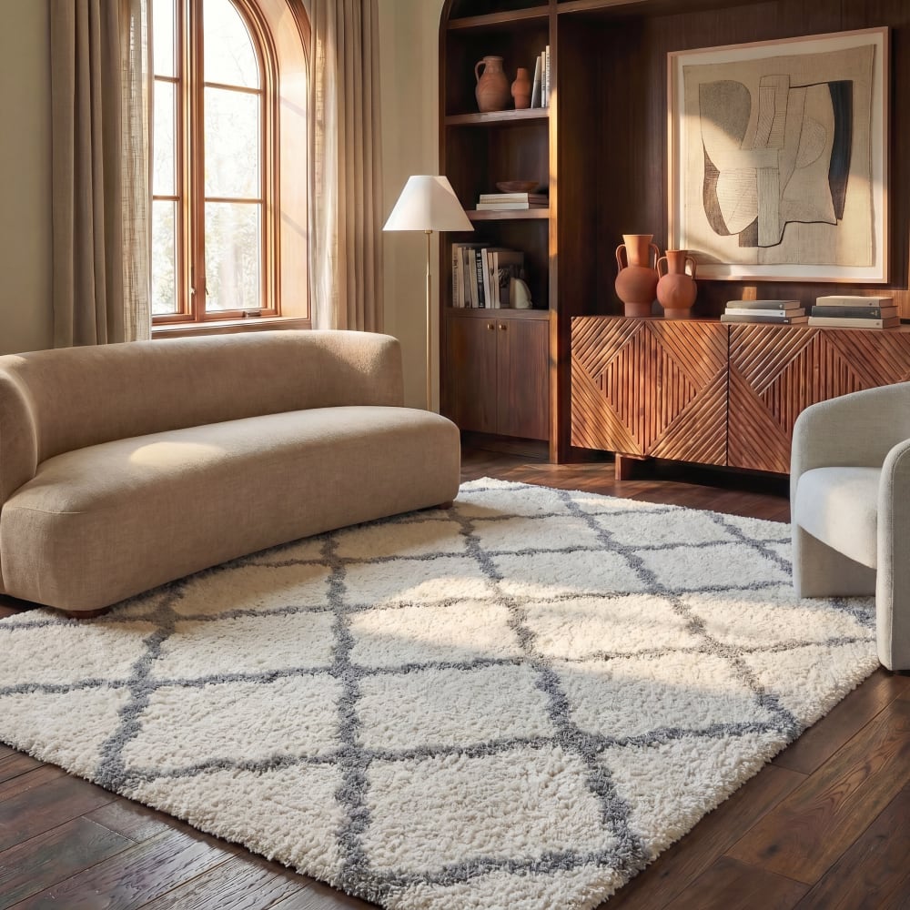 Tapis en polypropylène beige/gris, 122 x 183 cm - Maisons du Monde