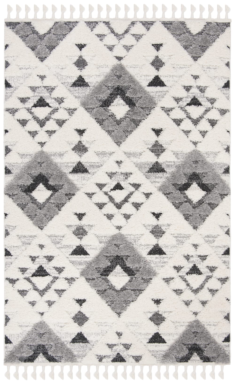 Tapis en polypropylène blanc/gris, 91 x 152 cm