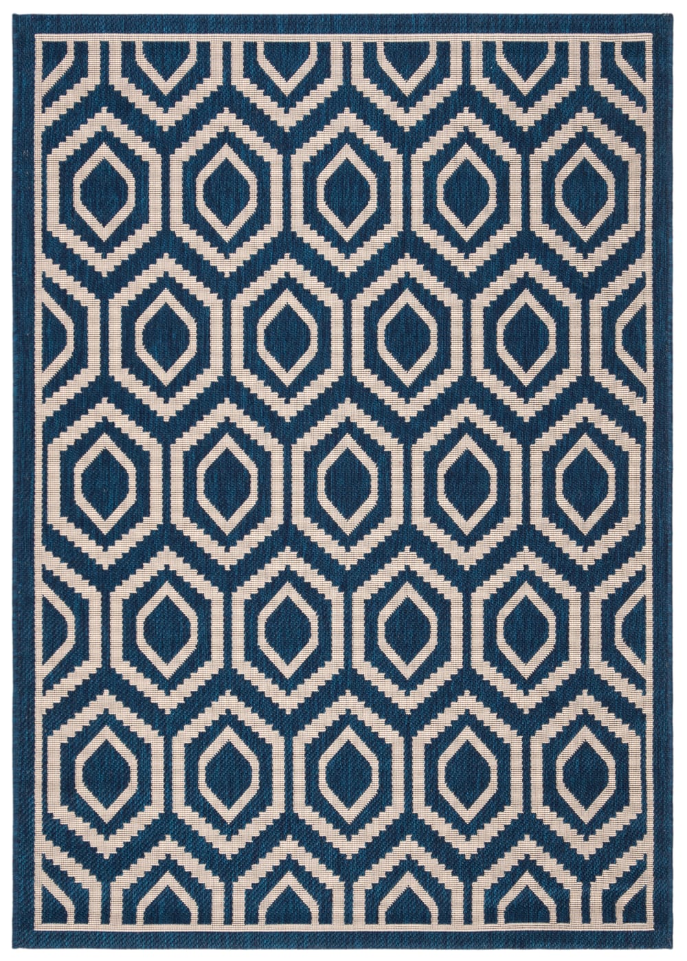 Tapis bleu marine/neutre 122 x 170 cm