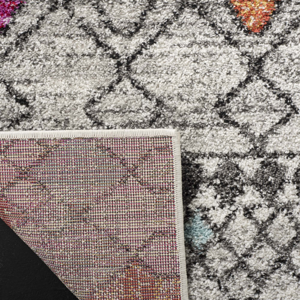 Tapis boho marocain en polypropylène gris/rose, 155 x 229 cm — vue 4