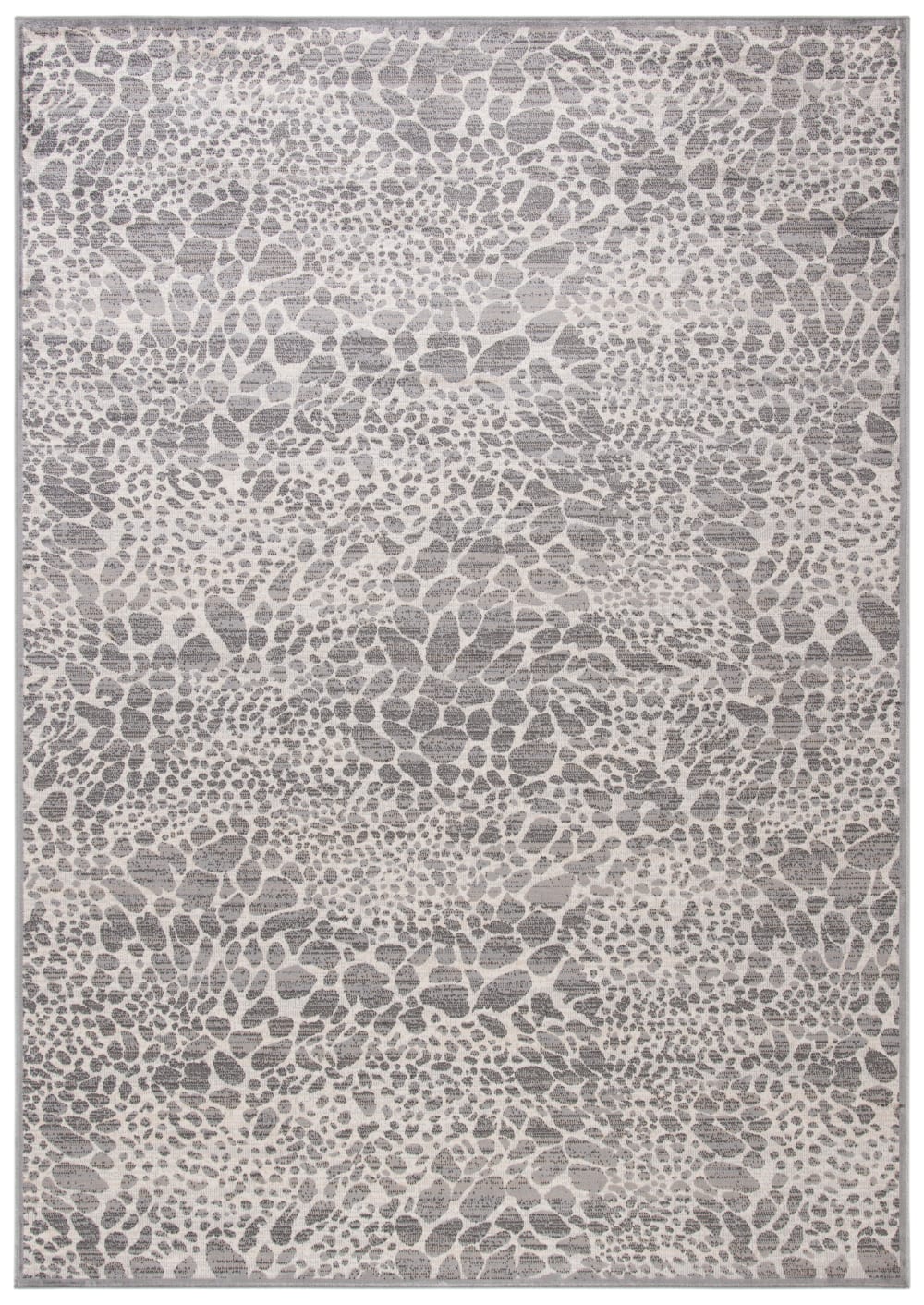 Tapis de transition en viscose blanc/gris, 122 x 183 cm