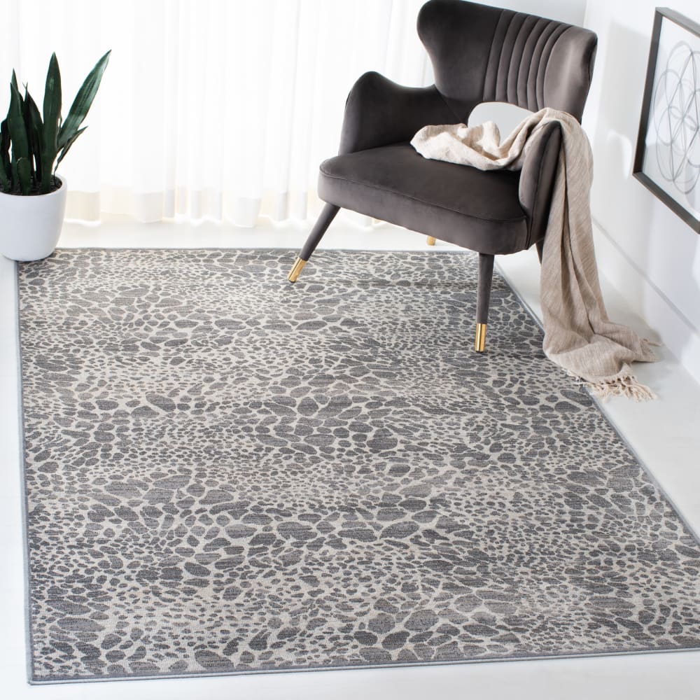Tapis de transition en viscose blanc/gris, 122 x 183 cm — vue 3