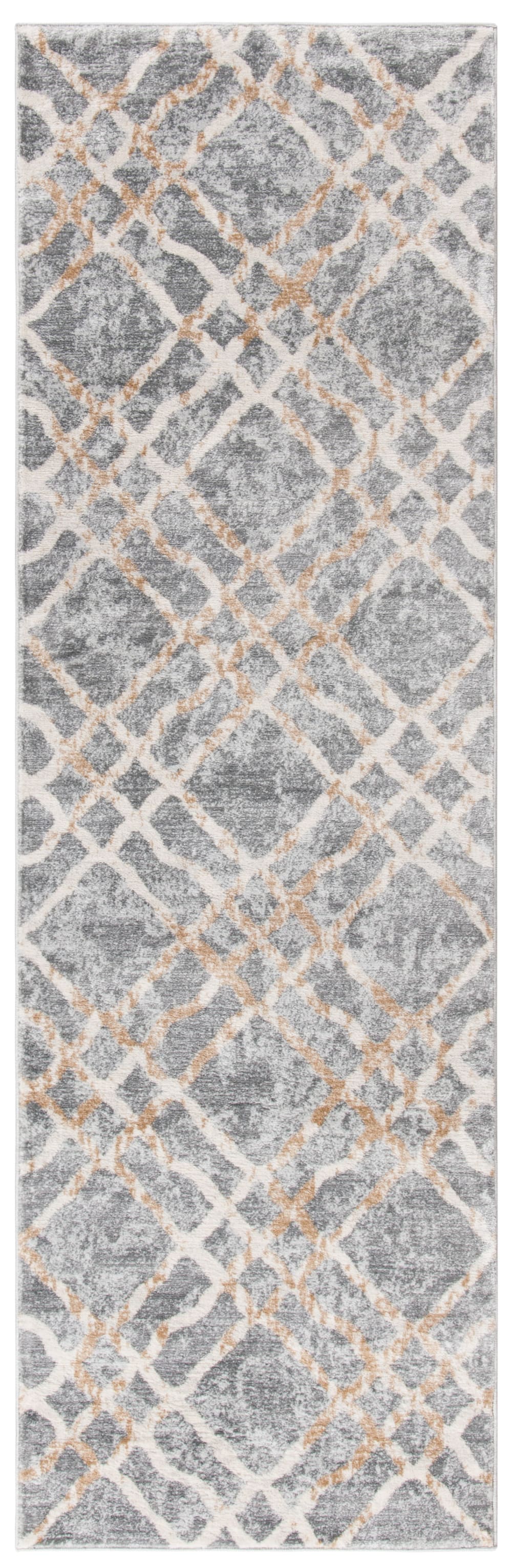 Tapis de transition en polypropylène argent/blanc, 66 x 213 cm