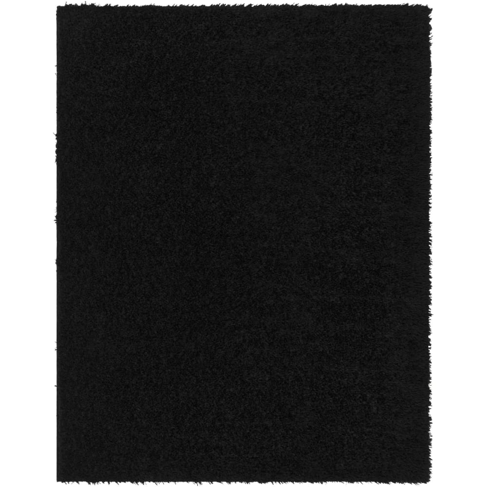 Alfombra shaggy lisa negro 160x213 - Maisons du Monde