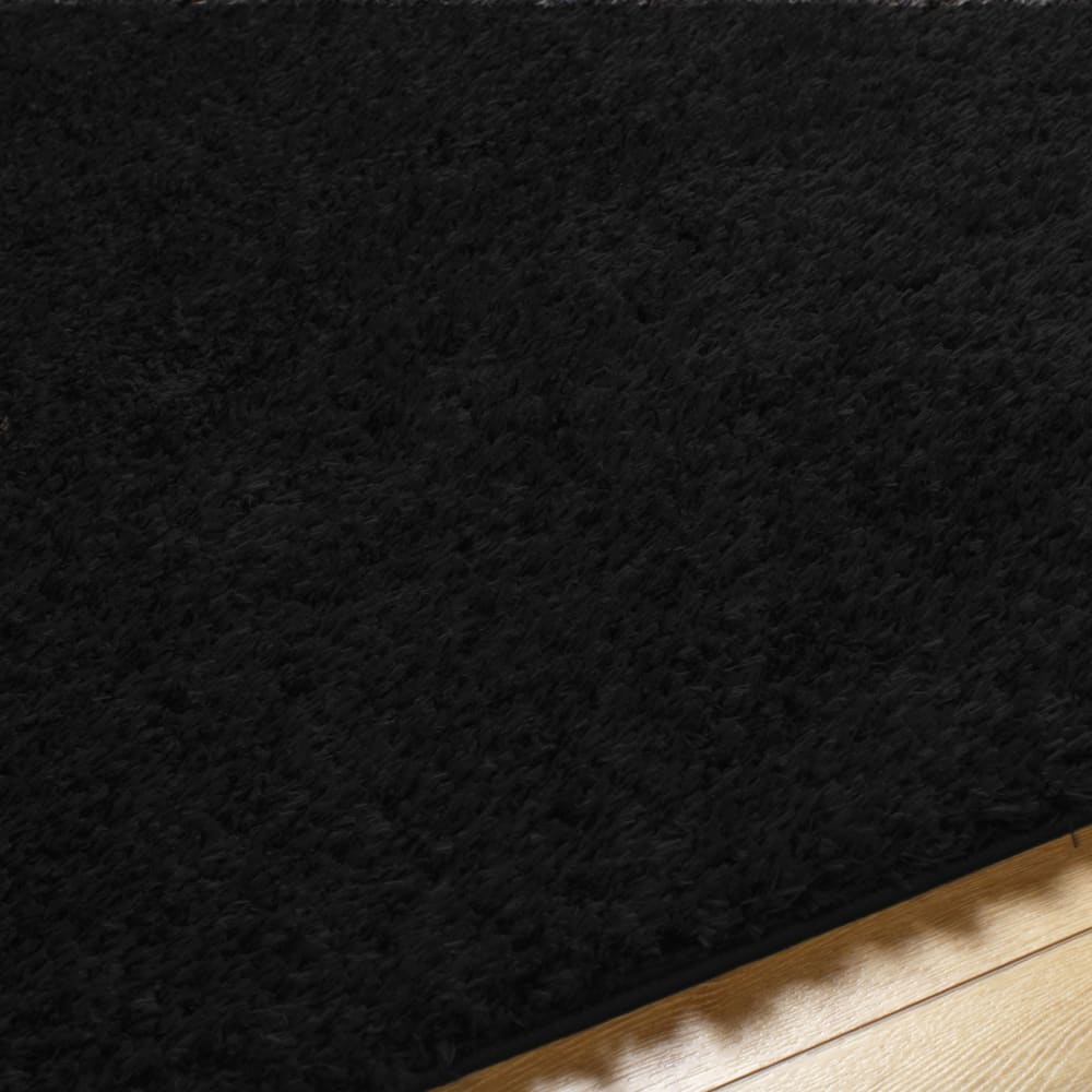 Tapis shaggy uni noir 160x213 — vue 4