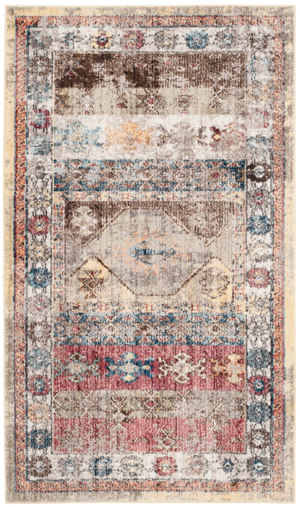 Tapis de transition en polyester multicolore, 122 x 183 cm