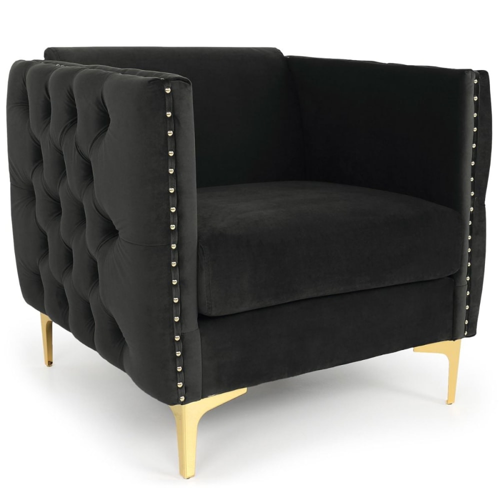 fauteuil velours noir