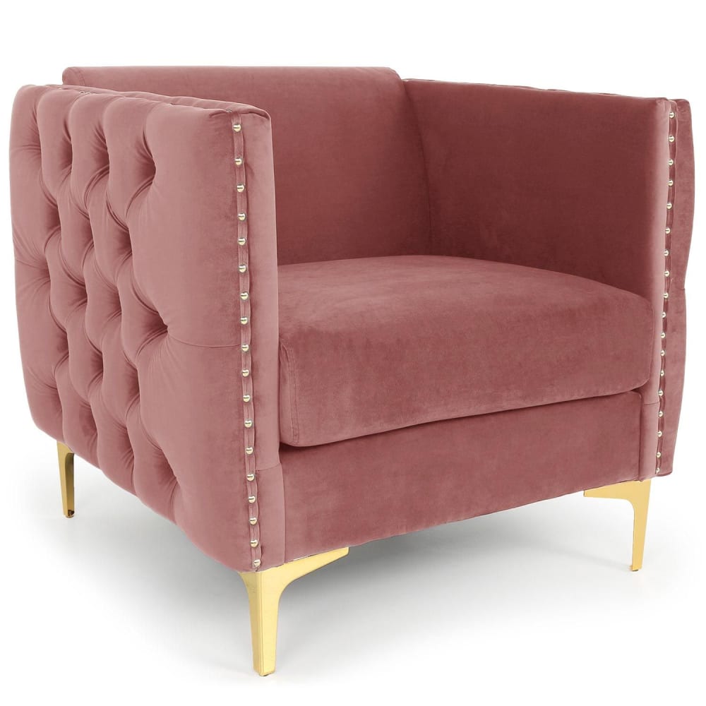 fauteuil velours rose