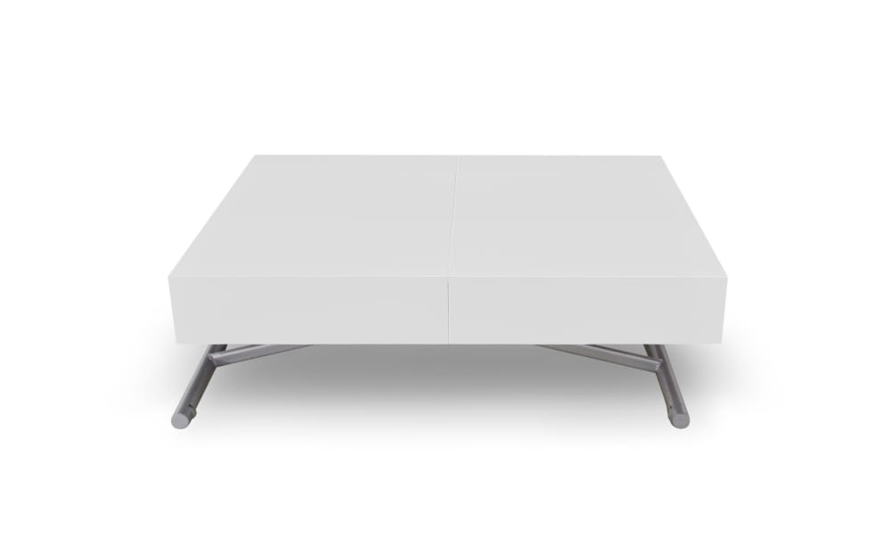 Table basse relevable blanc laqué