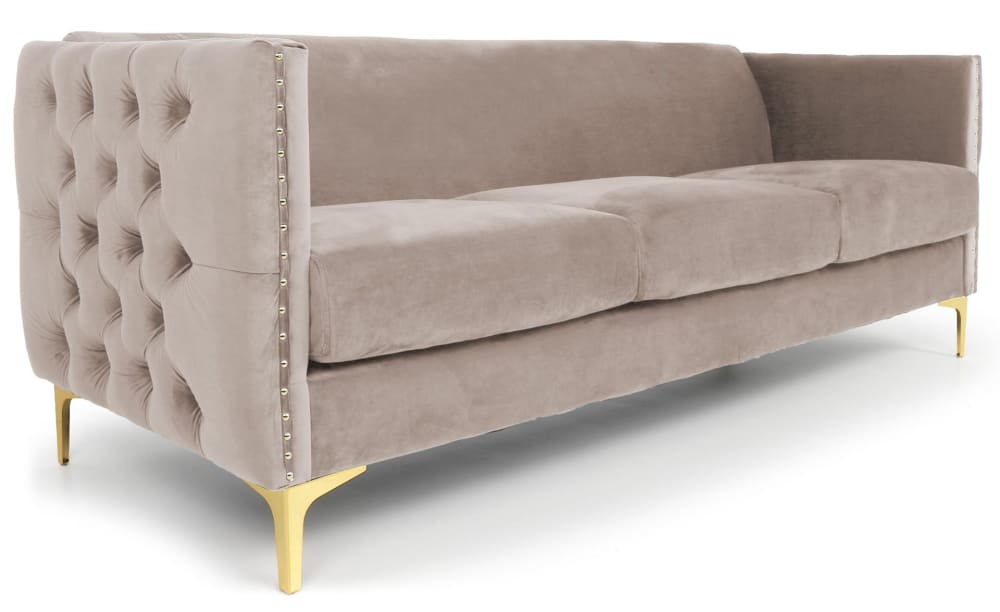 Canapé 3 places joshua velours taupe