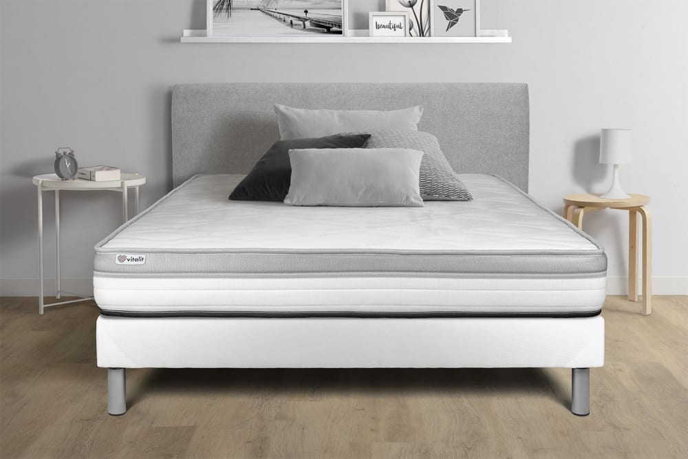 Matratze aus Schaumstoff 140 x 220 cm, weiß, Härtegrad : Sehr