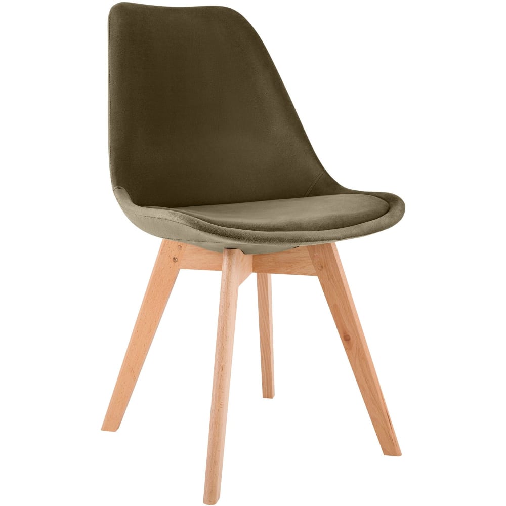 Esszimmerstuhl mit Sitz aus Samt dunkelbraun - Maisons Du Monde