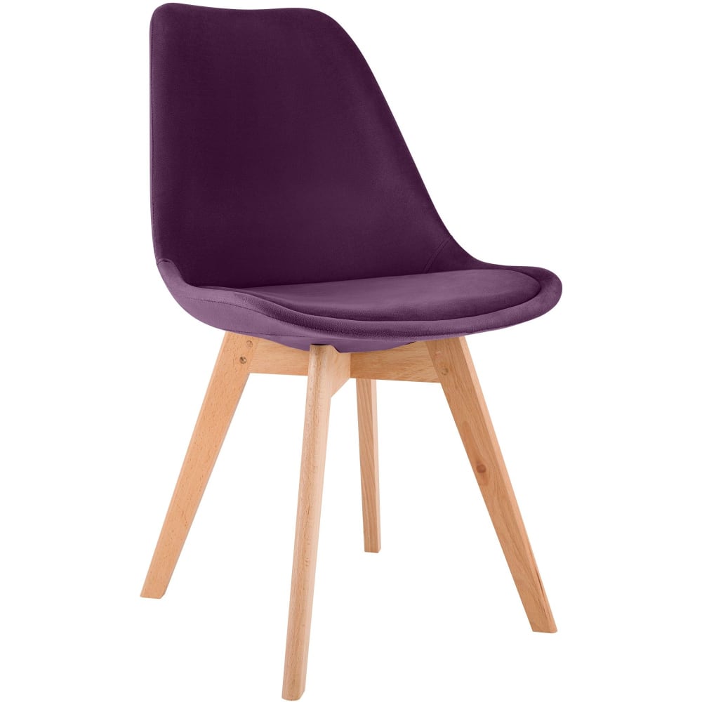 Sedia con seduta in velluto colore viola - CLP