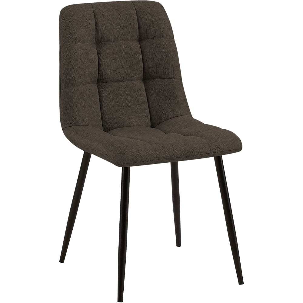 Silla con patas de metal y asiento en tela marrón - Maisons du Monde