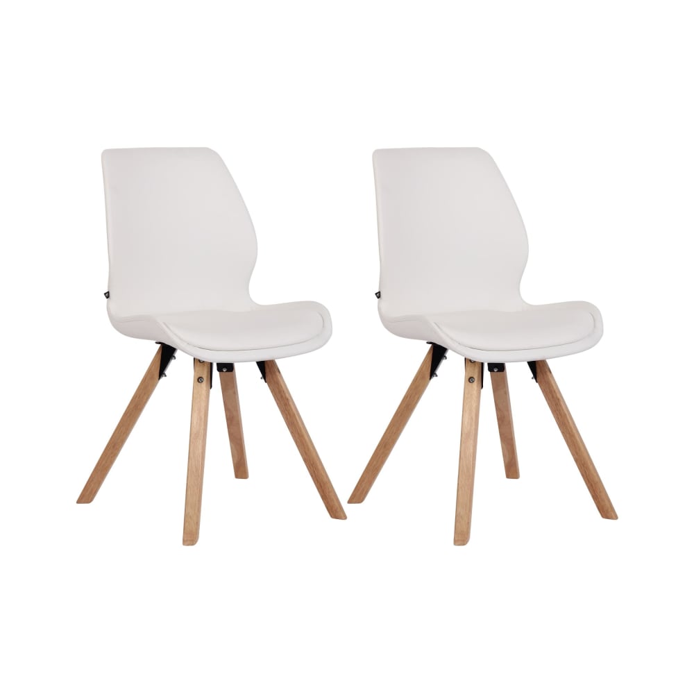 Lot 2 chaises avec pieds - pvc blanc