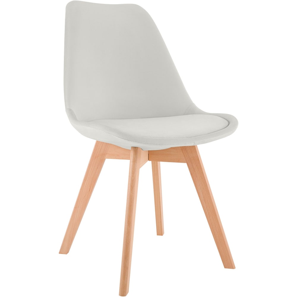 Silla con asiento en terciopelo gris claro - Maisons du Monde