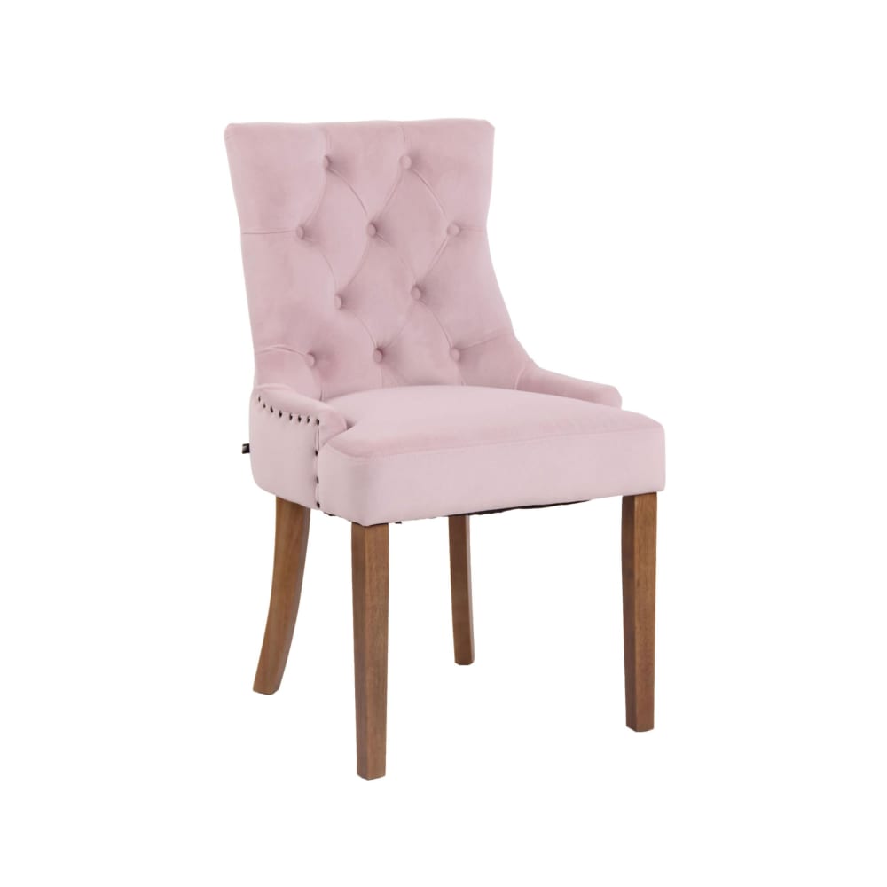 Chaise de salle à manger matelassée en velours Rose
