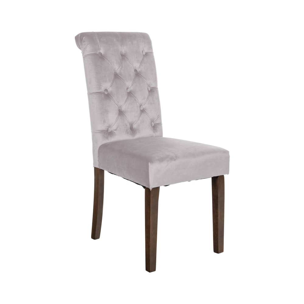 Chaise de salle à manger matelassée en velours Gris