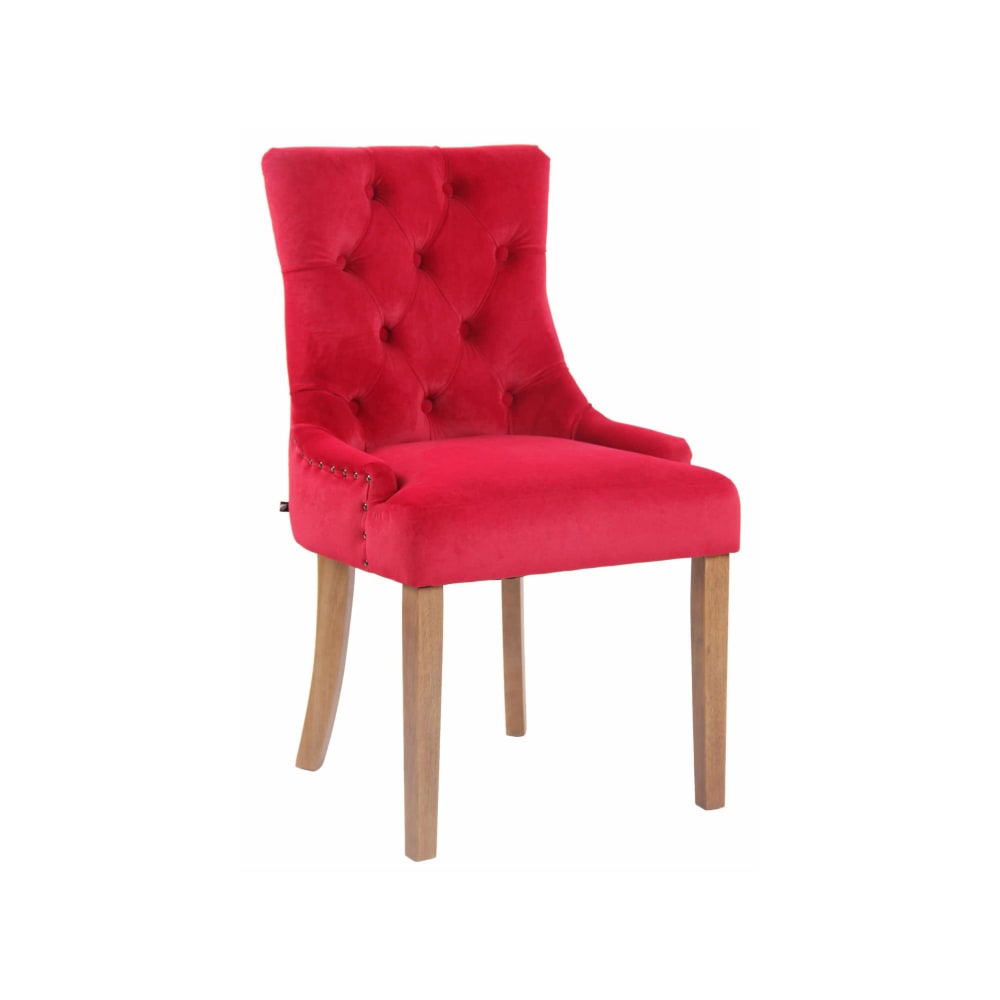 Chaise de salle à manger matelassée en velours Rouge