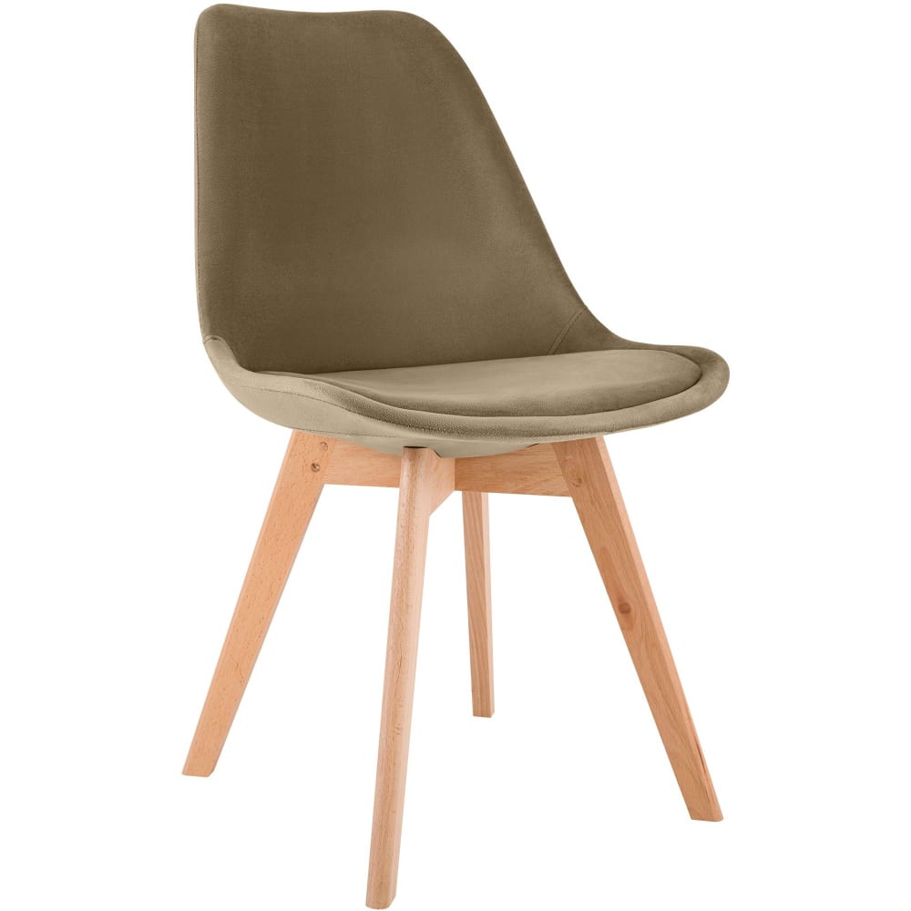 Sedia con seduta in velluto colore marrone - CLP