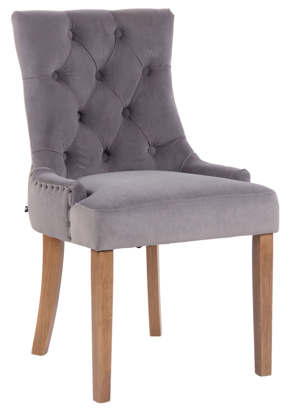Sedia con seduta in velluto colore grigio - Modello Contemporaneo - Velluto