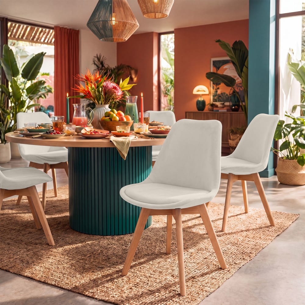CLP Esszimmerstuhl mit Sitz aus Samt beige style modern - Samt