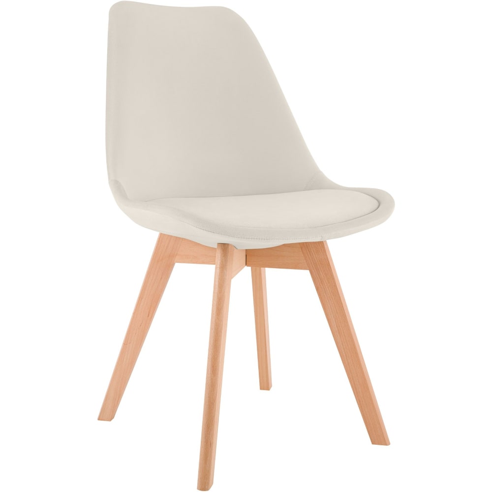 Sedia con seduta in velluto colore beige - CLP