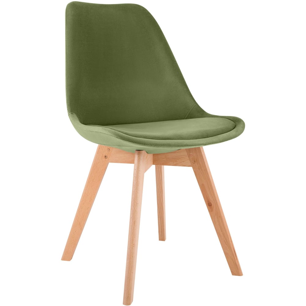 Esszimmerstuhl mit Sitz aus Samt hellgrün - Maisons Du Monde