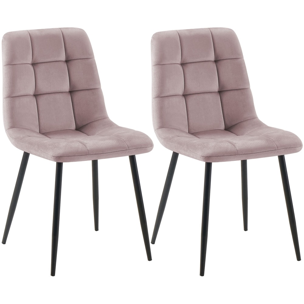 Set di 2 sedie con seduta in velluto colore rosa - CLP