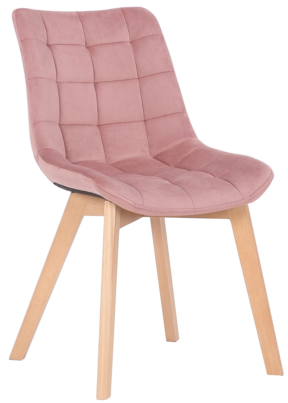 2er Set Stühle mit Holzgestell und Sitz aus Samt pink - Maisons