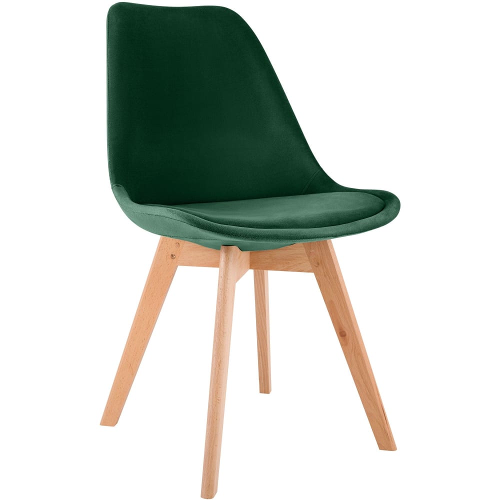 Silla con asiento en terciopelo verde - Maisons du Monde