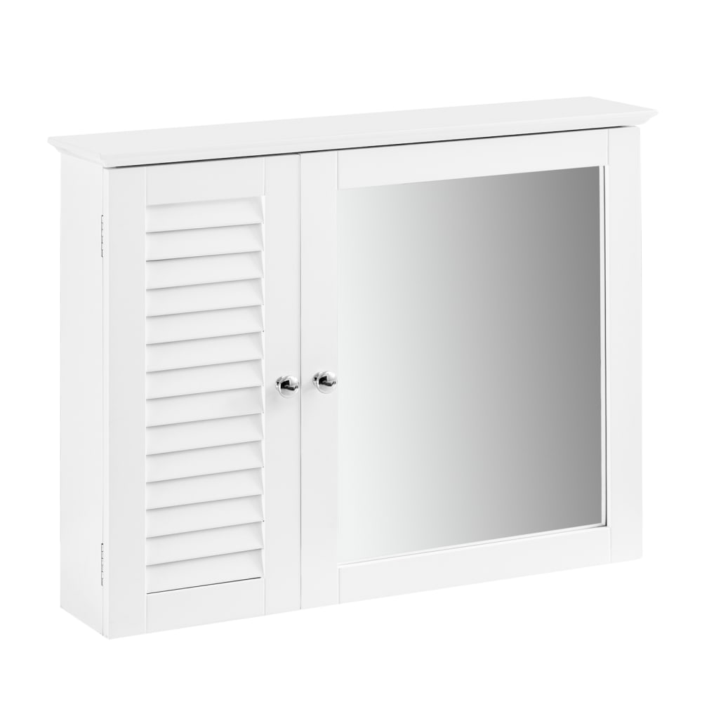 Meuble haut avec miroir effet bois blanc