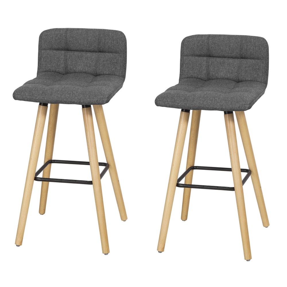 Taburetes x2 con respaldo madera gris