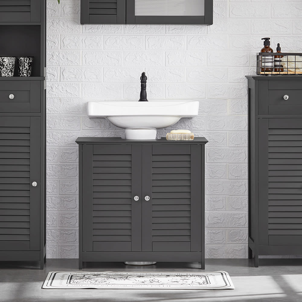 Mueble para debajo del lavabo madera gris oscuro - Maisons du Monde